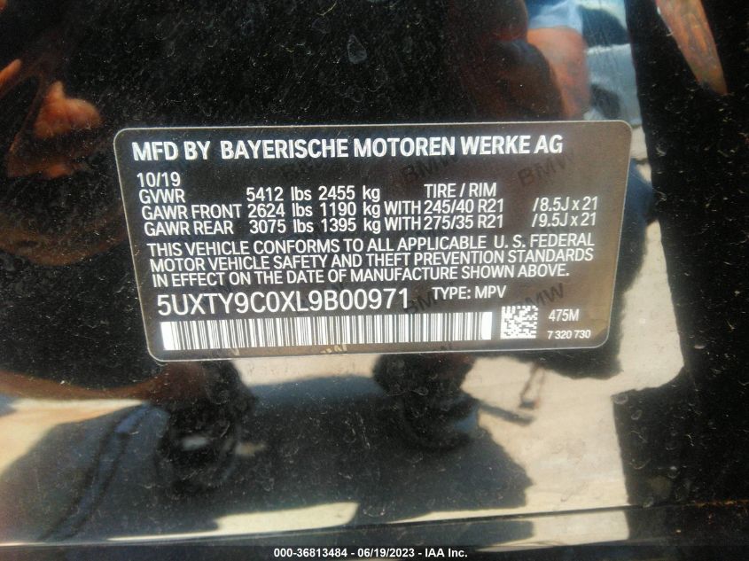 2020 BMW X3 M40I - 5UXTY9C0XL9B00971