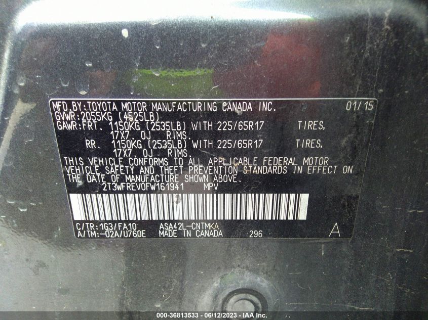 2015 TOYOTA RAV4 XLE - 2T3WFREV0FW161941