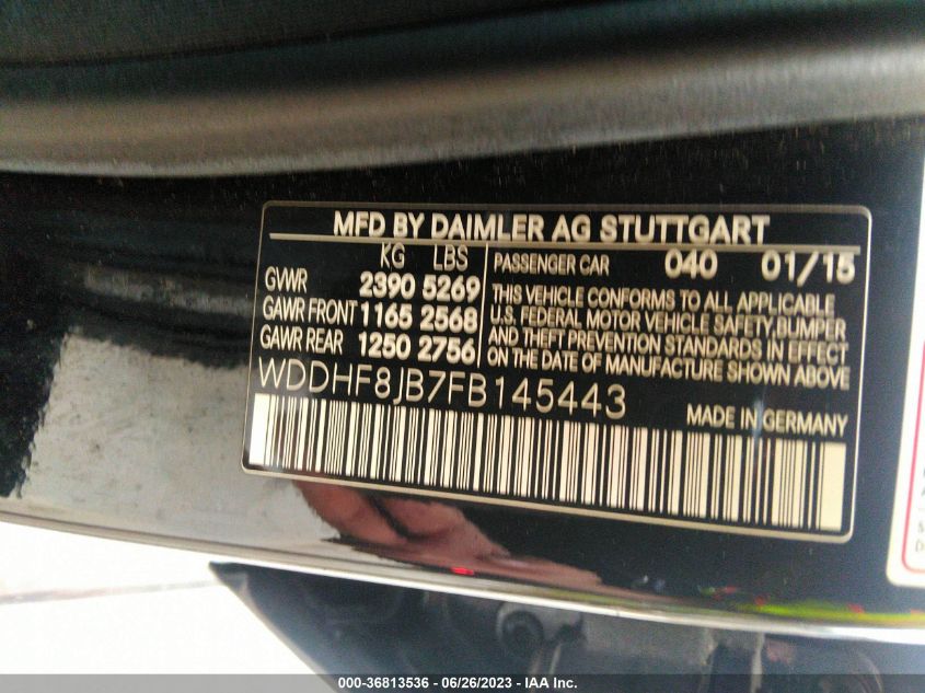 2015 MERCEDES-BENZ E-CLASS E 350 - WDDHF8JB7FB145443