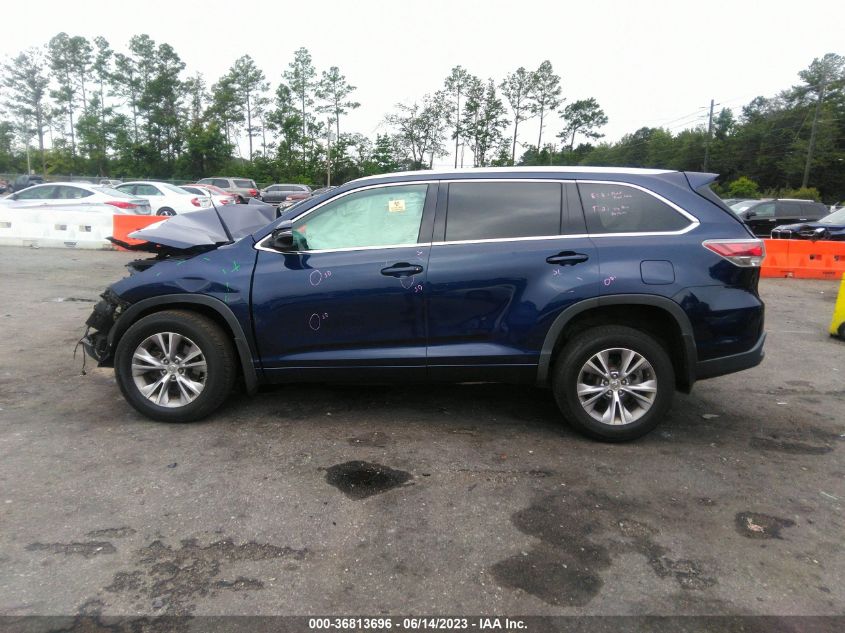 2015 TOYOTA HIGHLANDER XLE - 5TDJKRFH5FS134993