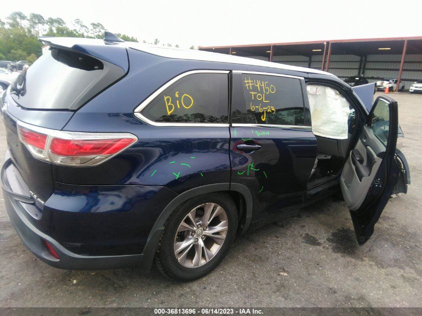 2015 TOYOTA HIGHLANDER XLE - 5TDJKRFH5FS134993