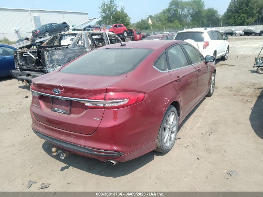 2017 FORD FUSION SE - 3FA6P0H77HR199704