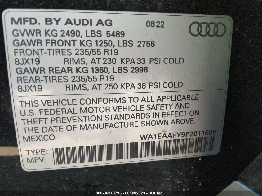2023 AUDI Q5 PREMIUM PLUS 45 - WA1EAAFY9P2011609