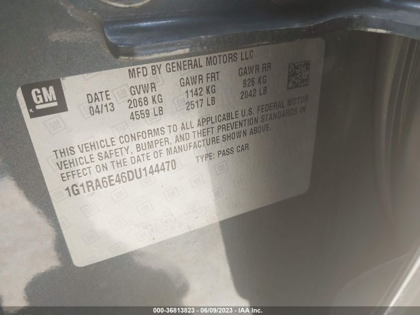 2013 CHEVROLET VOLT - 1G1RA6E46DU144470
