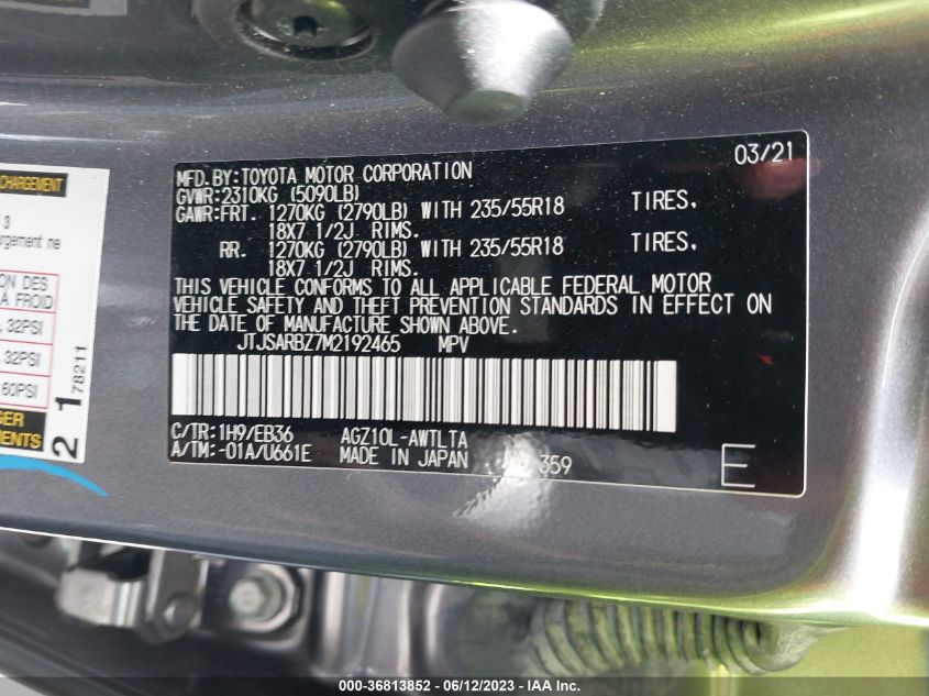2021 LEXUS NX NX 300 F SPORT - JTJSARBZ7M2192465