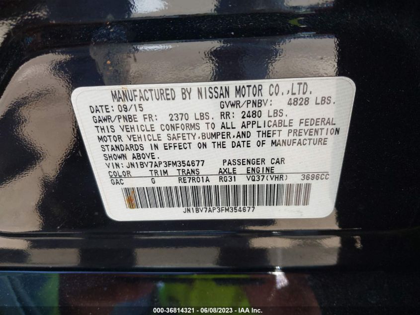 2015 INFINITI Q50 PREMIUM - JN1BV7AP3FM354677