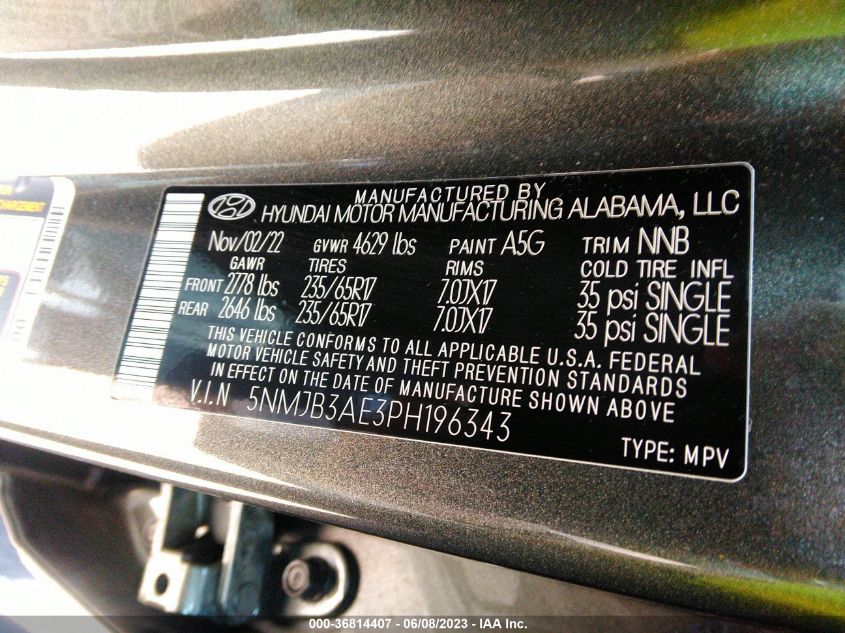 2023 HYUNDAI TUCSON SEL - 5NMJB3AE3PH196343