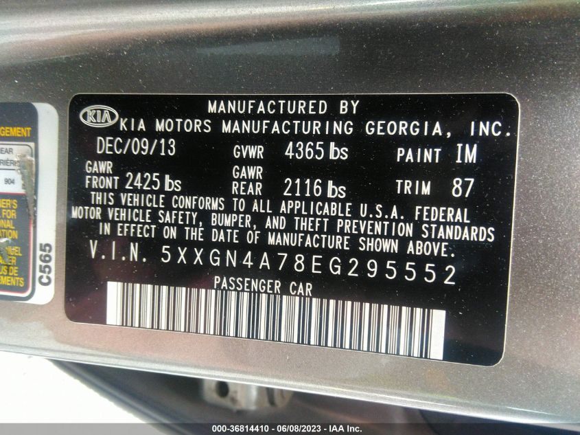 2014 KIA OPTIMA EX - 5XXGN4A78EG295552
