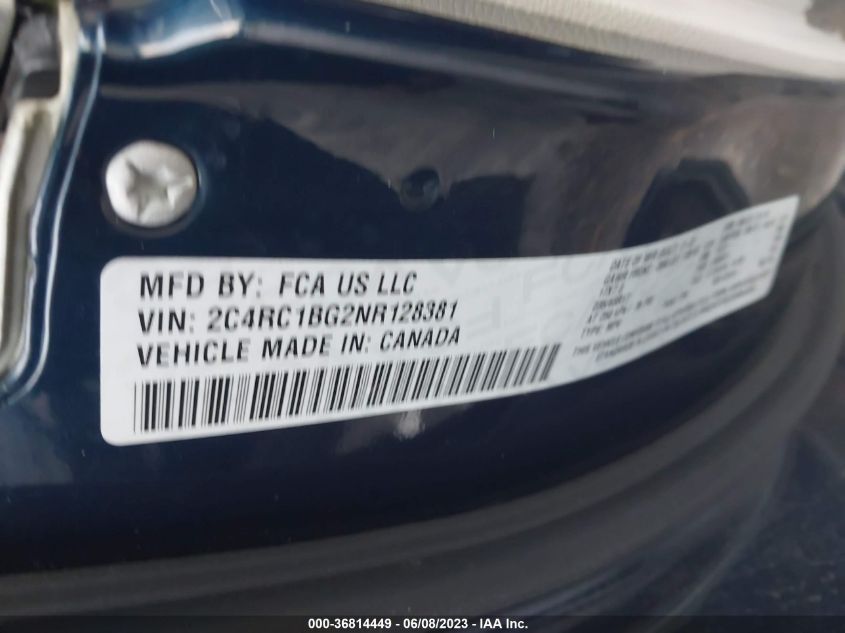 2022 CHRYSLER PACIFICA TOURING L - 2C4RC1BG2NR128381