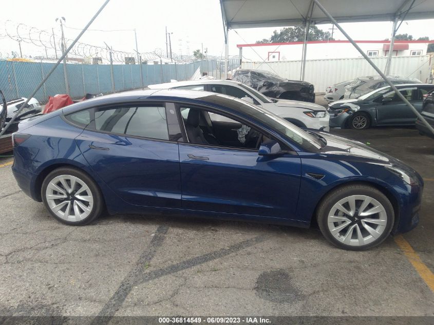 2022 TESLA MODEL 3 - 5YJ3E1EA4NF250680