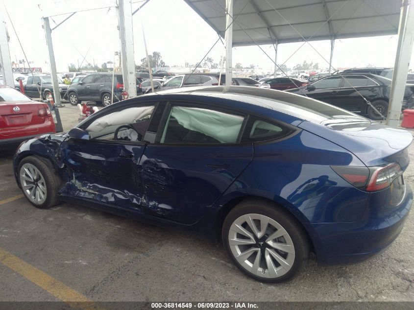 2022 TESLA MODEL 3 - 5YJ3E1EA4NF250680