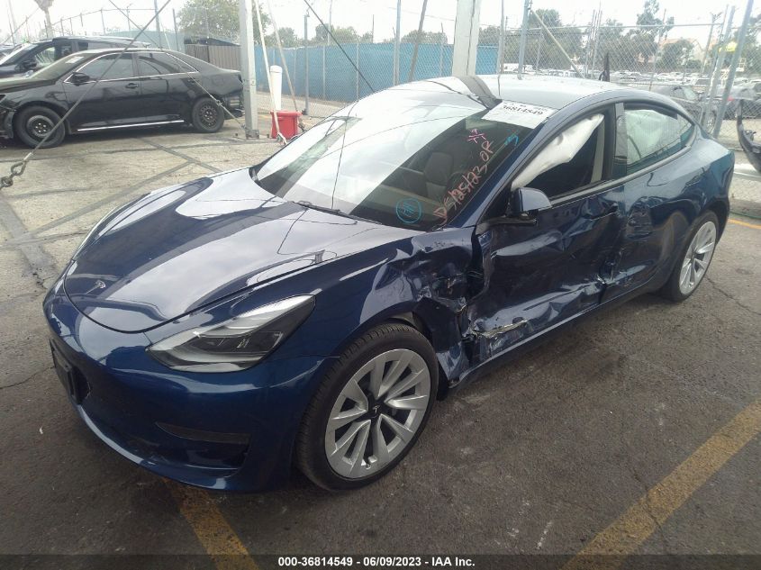 2022 TESLA MODEL 3 - 5YJ3E1EA4NF250680
