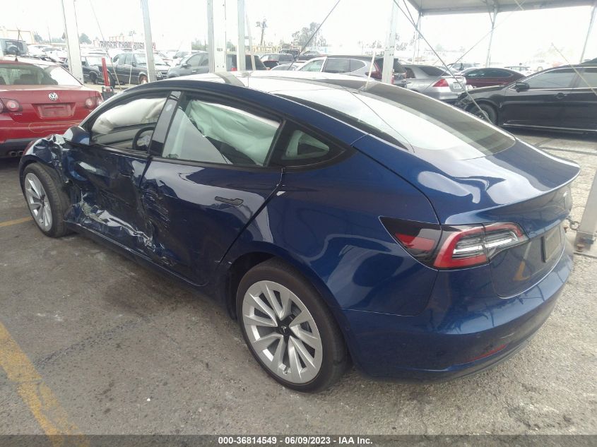 2022 TESLA MODEL 3 - 5YJ3E1EA4NF250680