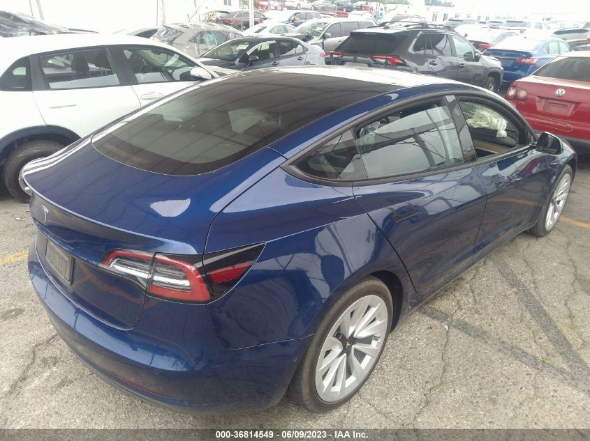 2022 TESLA MODEL 3 - 5YJ3E1EA4NF250680