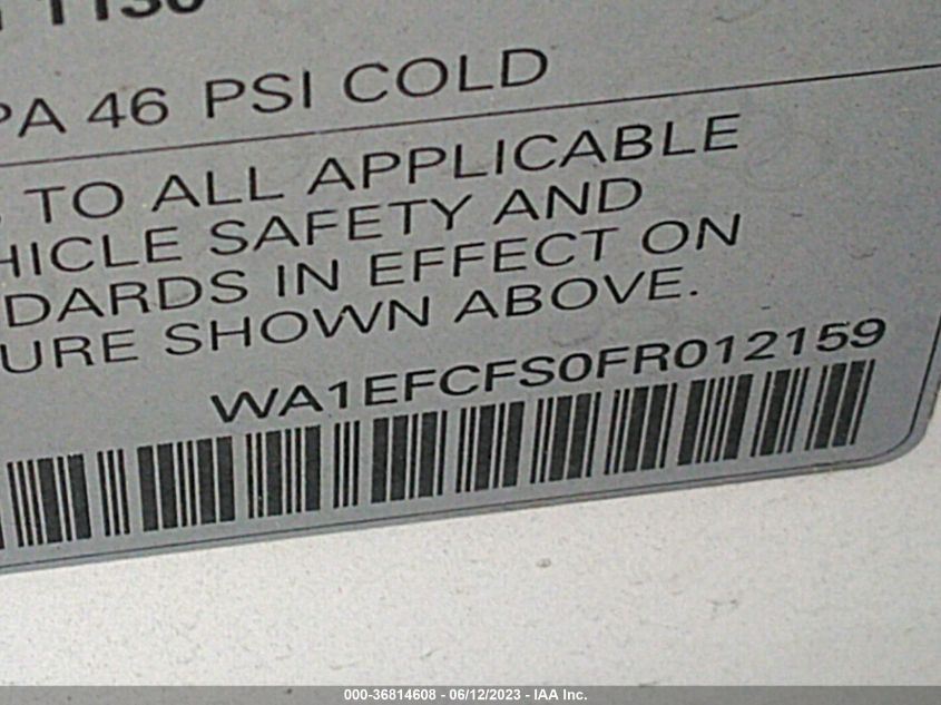 2015 AUDI Q3 2.0T PREMIUM PLUS - WA1EFCFS0FR012159