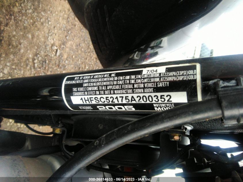 2005 HONDA VT1300 S 1HFSC52175A200352