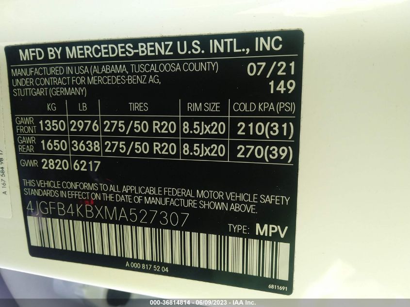 2021 MERCEDES-BENZ GLE 350 4MATIC - 4JGFB4KBXMA527307
