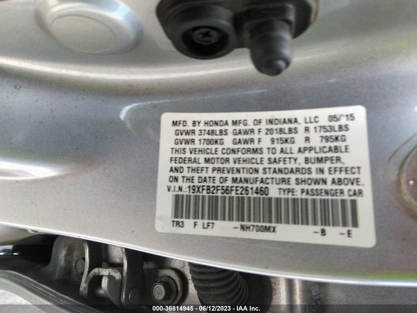 2015 HONDA CIVIC SEDAN LX - 19XFB2F56FE261460