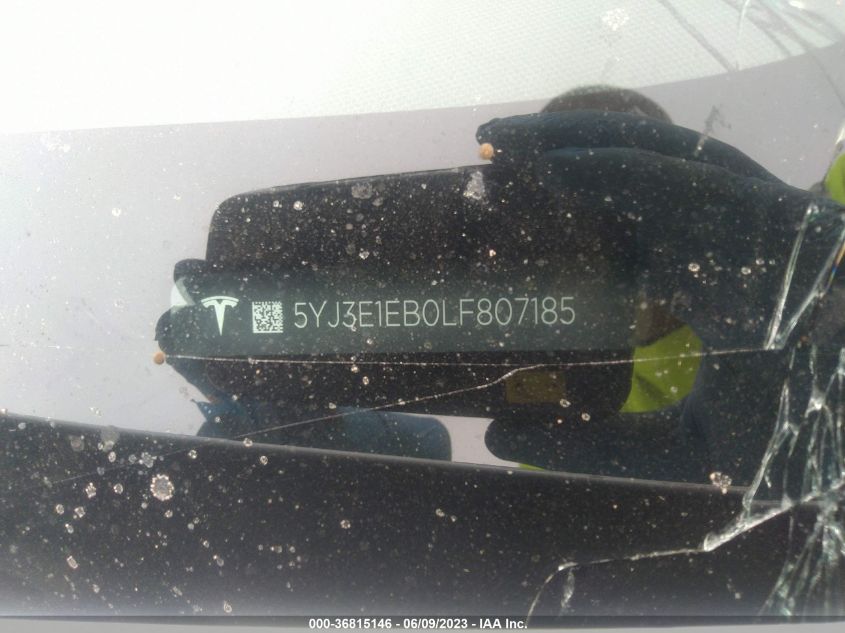 2020 TESLA MODEL 3 LONG RANGE - 5YJ3E1EB0LF807185