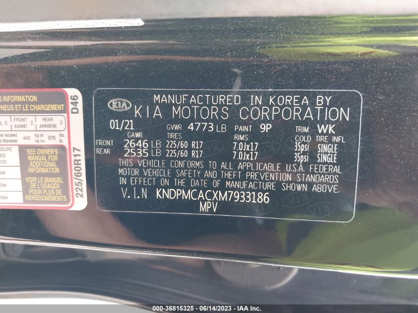 2021 KIA SPORTAGE LX - KNDPMCACXM7933186
