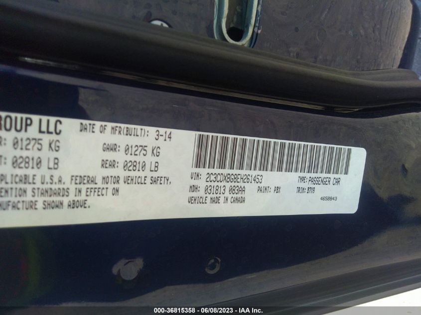 2014 DODGE CHARGER SE - 2C3CDXBG8EH261453