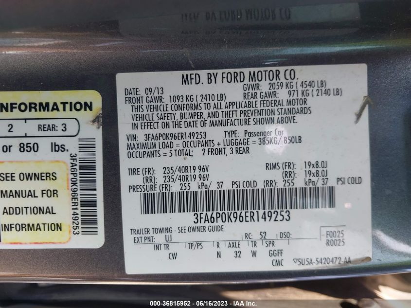 2014 FORD FUSION TITANIUM - 3FA6P0K96ER149253