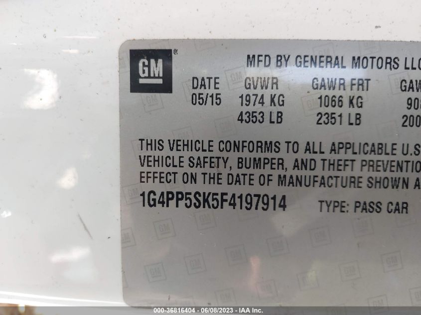 2015 BUICK VERANO - 1G4PP5SK5F4197914