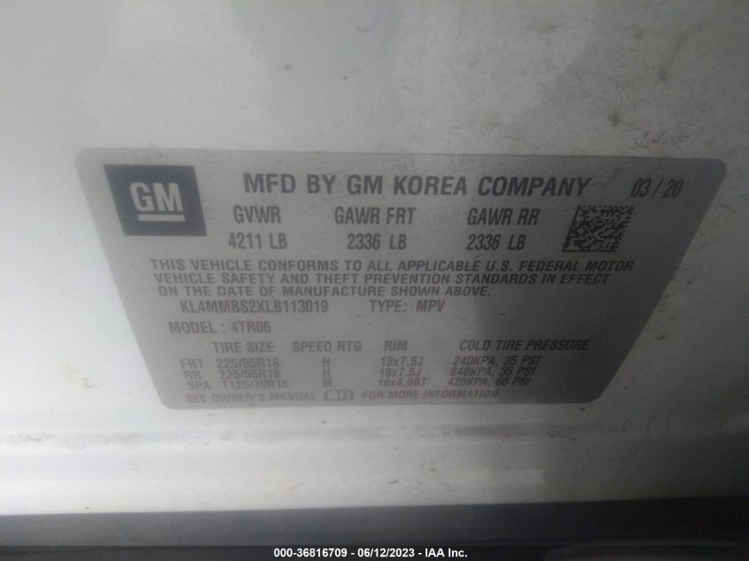 2020 BUICK ENCORE GX PREFERRED - KL4MMBS2XLB113019