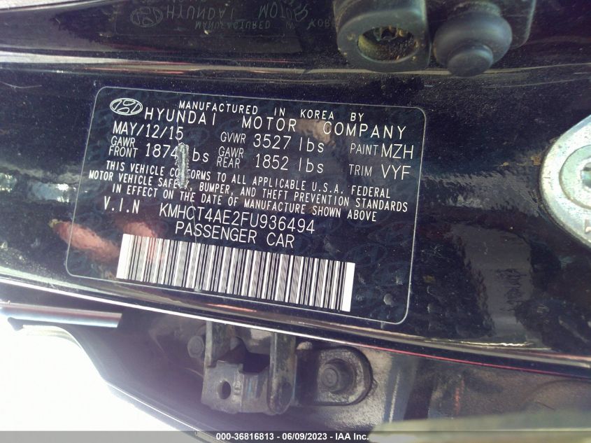 2015 HYUNDAI ACCENT GLS - KMHCT4AE2FU936494