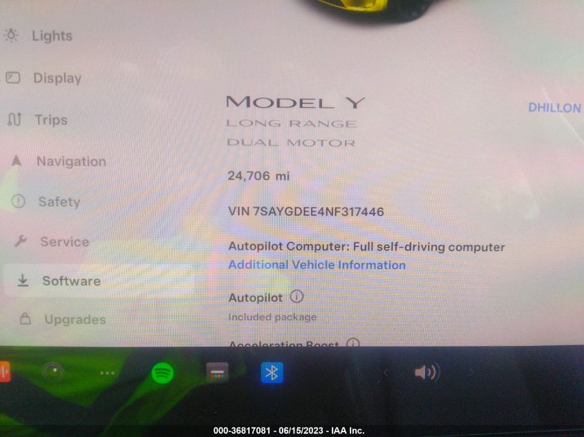 2022 TESLA MODEL Y - 7SAYGDEE4NF317446