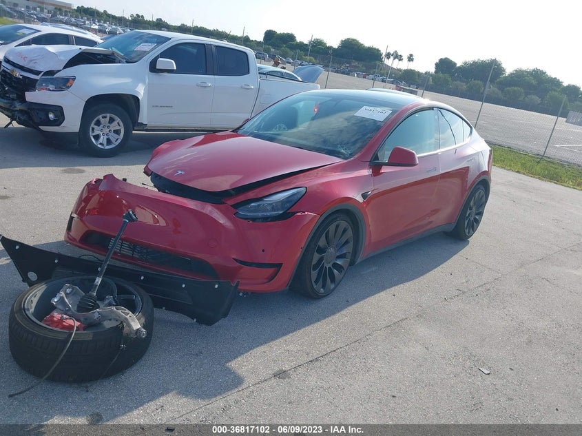 VIN 7SAYGDEF3NF378098 2022 TESLA MODEL Y