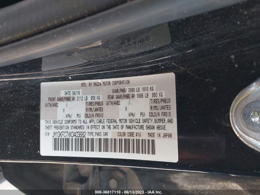 2019 MAZDA CX-3 TOURING - JM1DKFC7XK0403882