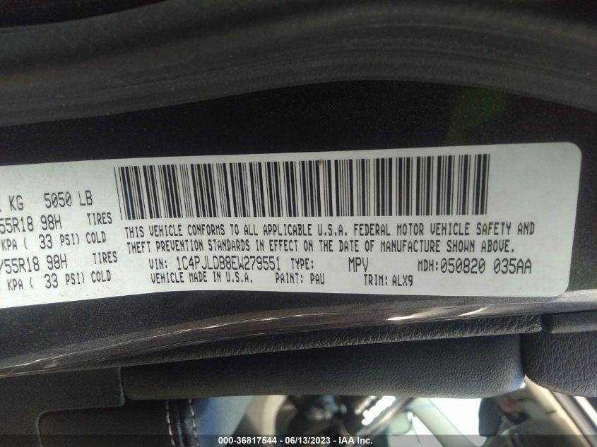 2014 JEEP CHEROKEE LIMITED - 1C4PJLDB8EW279551