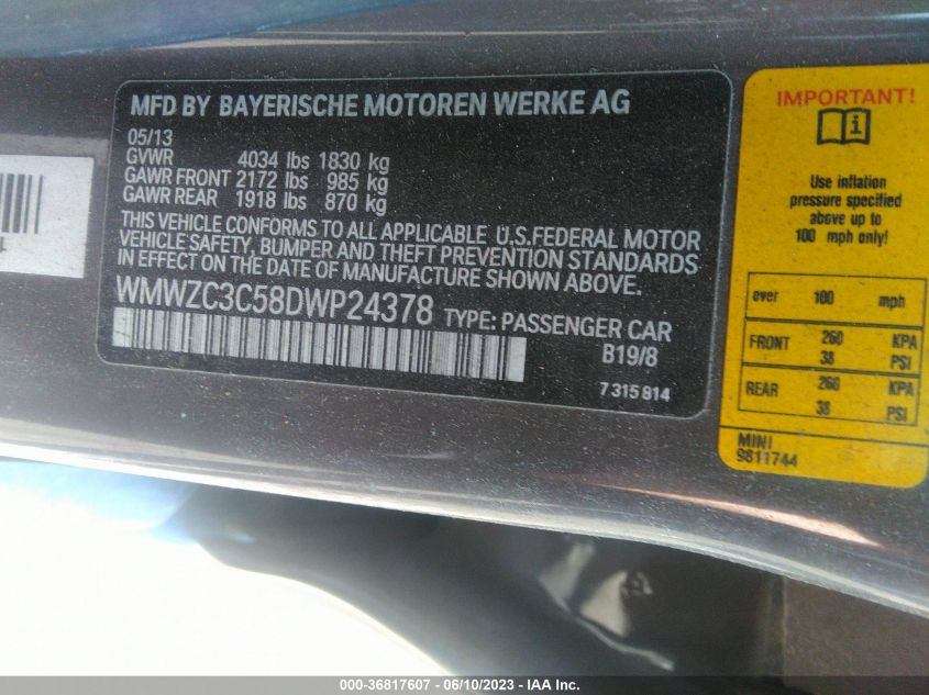 2013 MINI COOPER COUNTRYMAN S - WMWZC3C58DWP24378