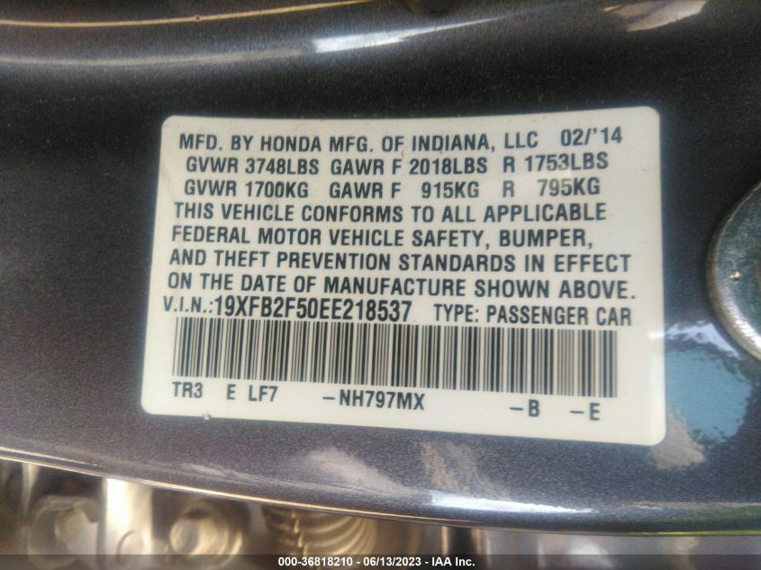 2014 HONDA CIVIC SEDAN LX - 19XFB2F50EE218537