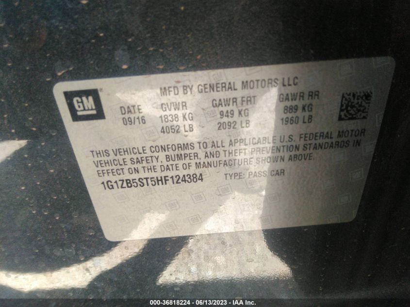 2017 CHEVROLET MALIBU LS - 1G1ZB5ST5HF124384