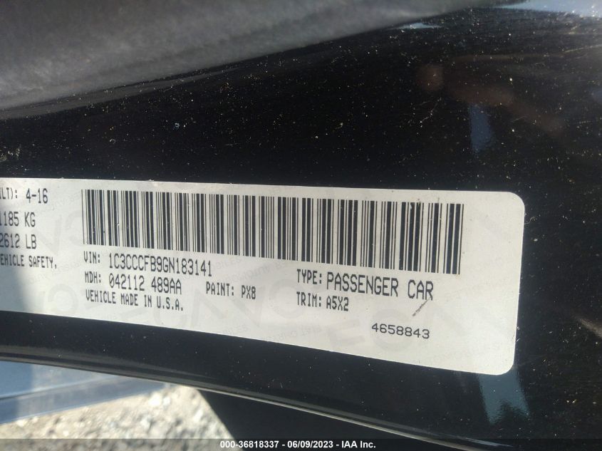 2016 CHRYSLER 200 TOURING - 1C3CCCFB9GN183141