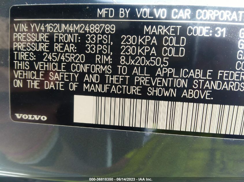 2021 VOLVO XC40 T5 R-DESIGN YV4162UM4M2488789