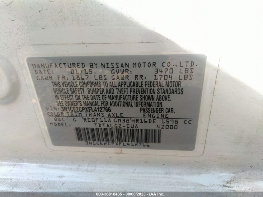 2015 NISSAN VERSA NOTE SR - 3N1CE2CPXFL412766