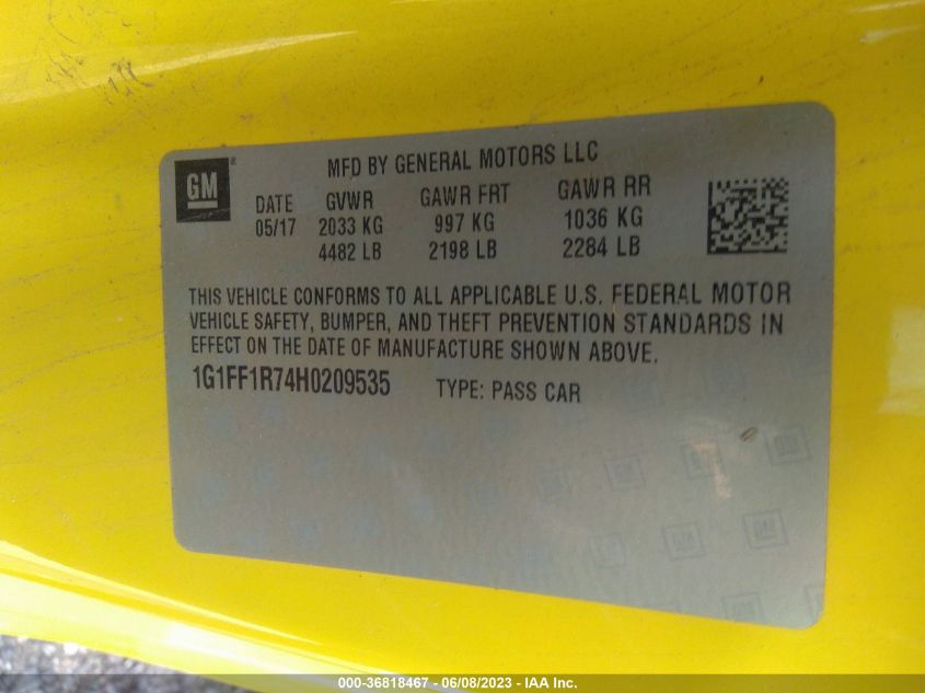 2017 CHEVROLET CAMARO 1SS - 1G1FF1R74H0209535