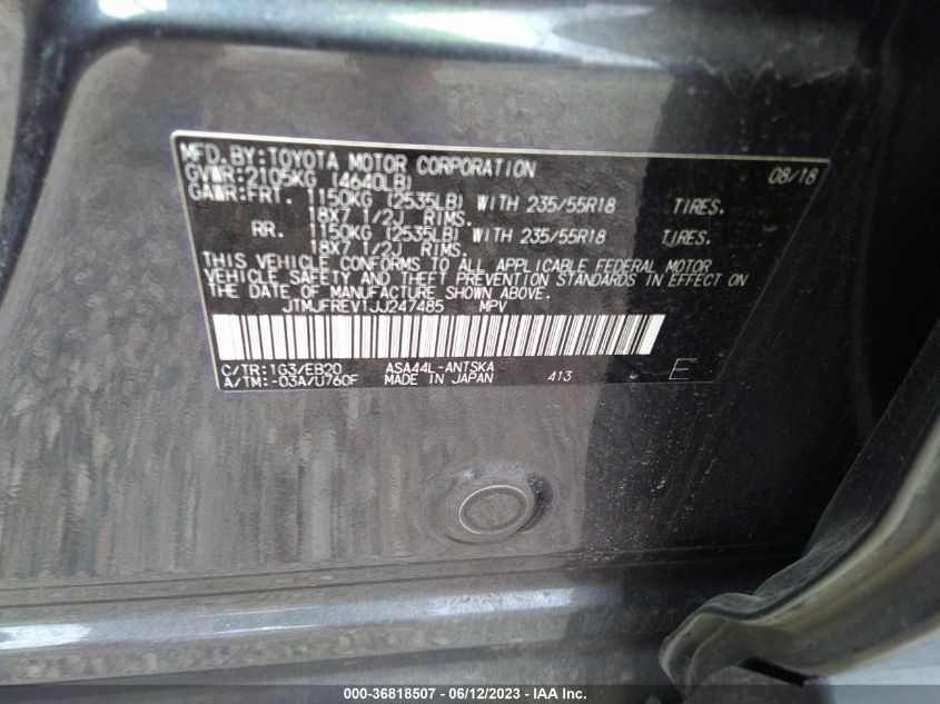 2018 TOYOTA RAV4 SE - JTMJFREV1JJ247485