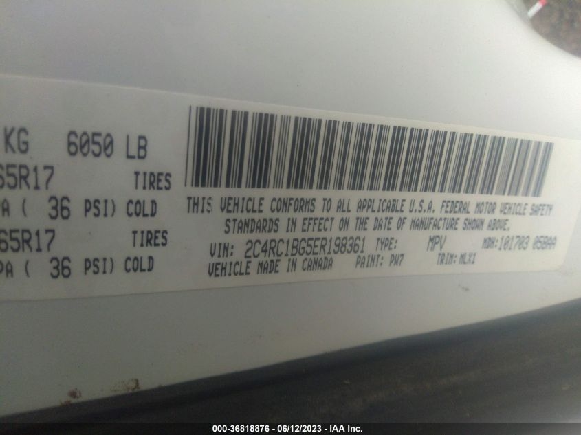 2014 CHRYSLER TOWN & COUNTRY TOURING - 2C4RC1BG5ER198361