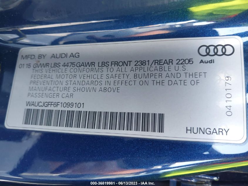 2015 AUDI A3 2.0 TDI PREMIUM PLUS - WAUCJGFF6F1099101