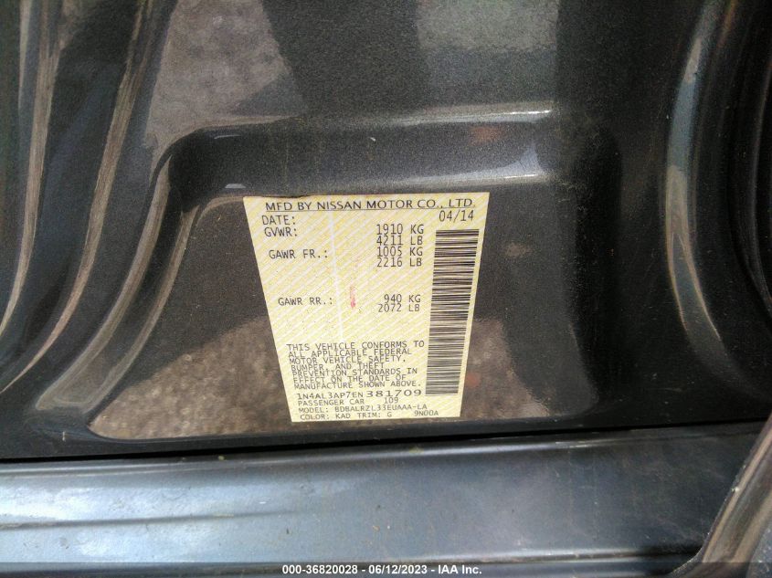 2014 NISSAN ALTIMA 2.5 S - 1N4AL3AP7EN381709