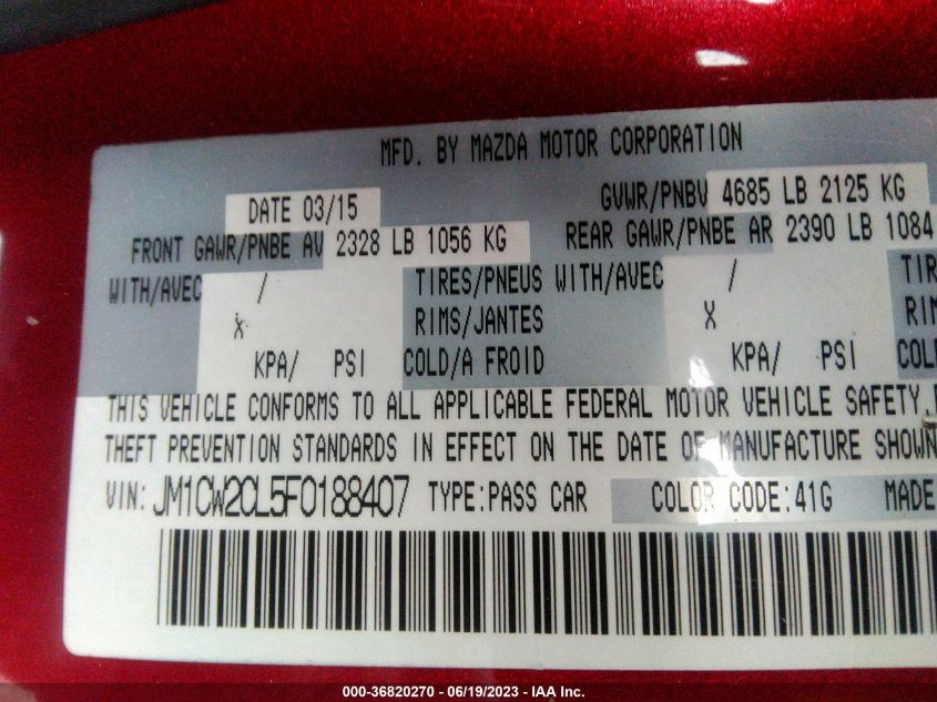 2015 MAZDA MAZDA5 TOURING - JM1CW2CL5F0188407