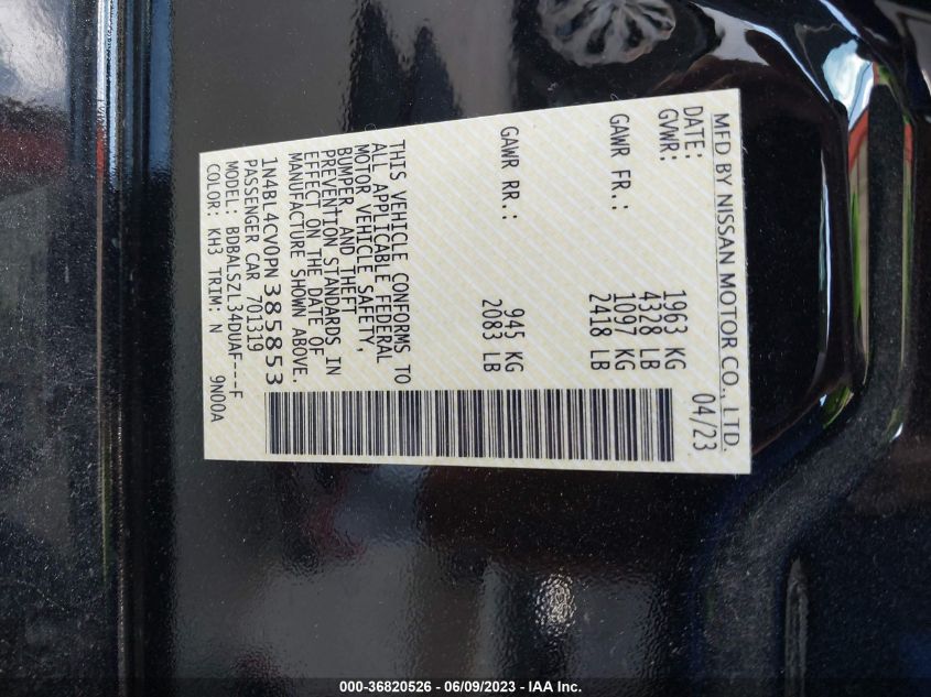 2023 NISSAN ALTIMA 2.5 SR - 1N4BL4CV0PN385853