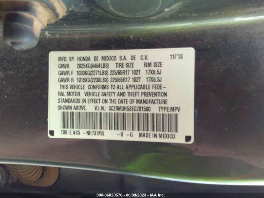 2014 HONDA CR-V EX - 3CZRM3H53EG701500