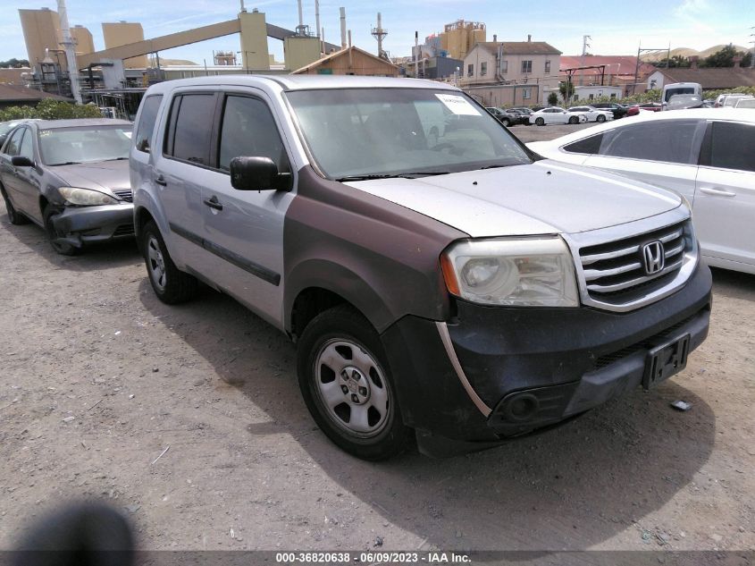 2013 HONDA PILOT LX - 5FNYF3H27DB036588