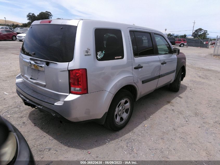 2013 HONDA PILOT LX - 5FNYF3H27DB036588