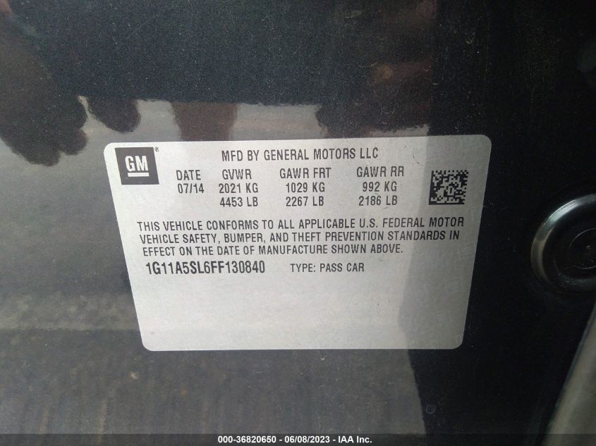 2015 CHEVROLET MALIBU LS - 1G11A5SL6FF130840